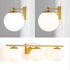 lxrnqcey 3-Light Bathroom Light Fixtures, Brushed Gold Vanity Light with Globe Milk Glass Shade, Modern Wall Sconces