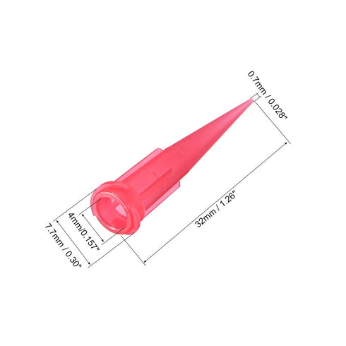 uxcell Industrial Blunt Tip Tapered Dispensing Fill Needle, 25ga X 1.26" Red, Pack of 20