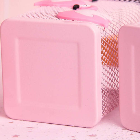 Trycooling 2 Pack Metal Cute Pen Pencil Holder, Office Home Desk Square Cup Caddy for Girls