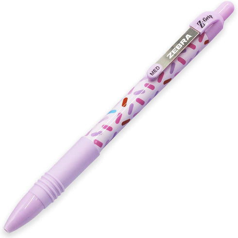 Zebra Z-Grip Smooth - Retractable Ballpoint Pen - Pack of 6 - Black Ink - Sweetie Violet Barrel Design by Zebra Pen