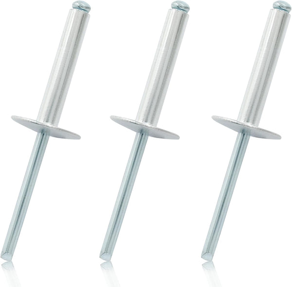60 Pcs 3/16" x 1-3/16" Large Flange Aluminum Blind Rivets, Dome Head Pop Rivets for Installing Accessories, Silver