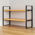 Hbluefat Desktop Organizer Shelf, 2-Tier Wood Office Desk Storage Rack, Small Computer Desk Bookshelf, Aesthetic