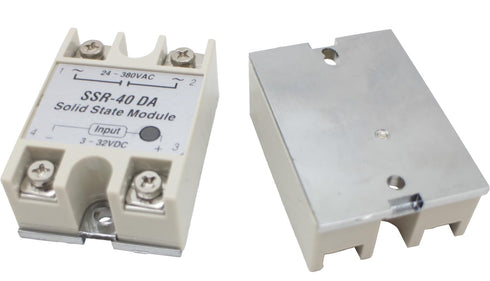 SSR-40DA Solid State Relay Module, Input 3-32V DC to Output 24-380V AC, 40A