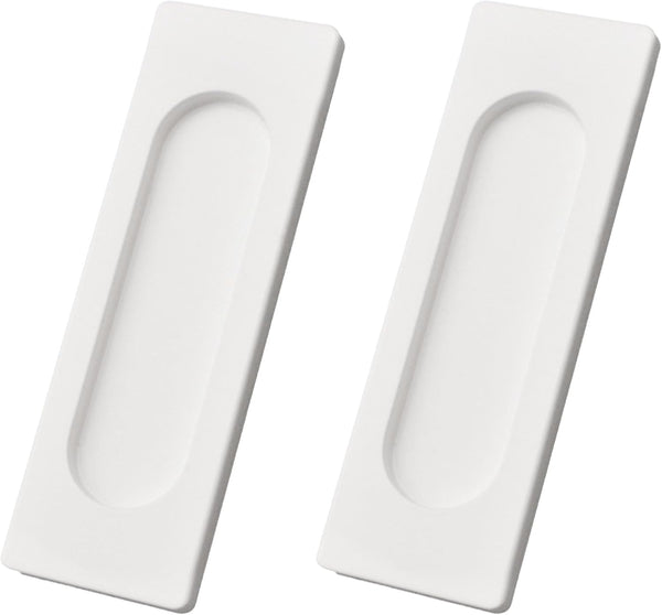 Self-Stick Rectangular Sliding Door Pulls, 2pcs Aluminum Alloy Hidden Recessed Pull Handle for Barn Door, Closet