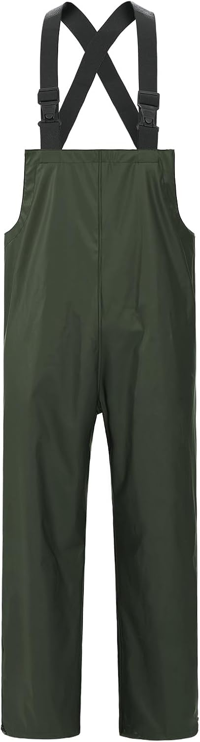 Town & Field Waterproof Overall Rain Pants, Heavy-Duty Rubber Bib, Unisex Fit