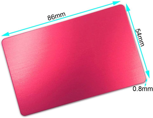 Metal Business Cards Anodized Aluminum Plaque Plate, 86X54X0.8mm (Red, Blank, 10PCS)