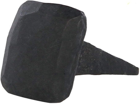 A29 Set of 6 Rectangular Flat Head Decorative Iron Nails/clavos, 3/4 X 1 Inch, Natural Black Iron Finish