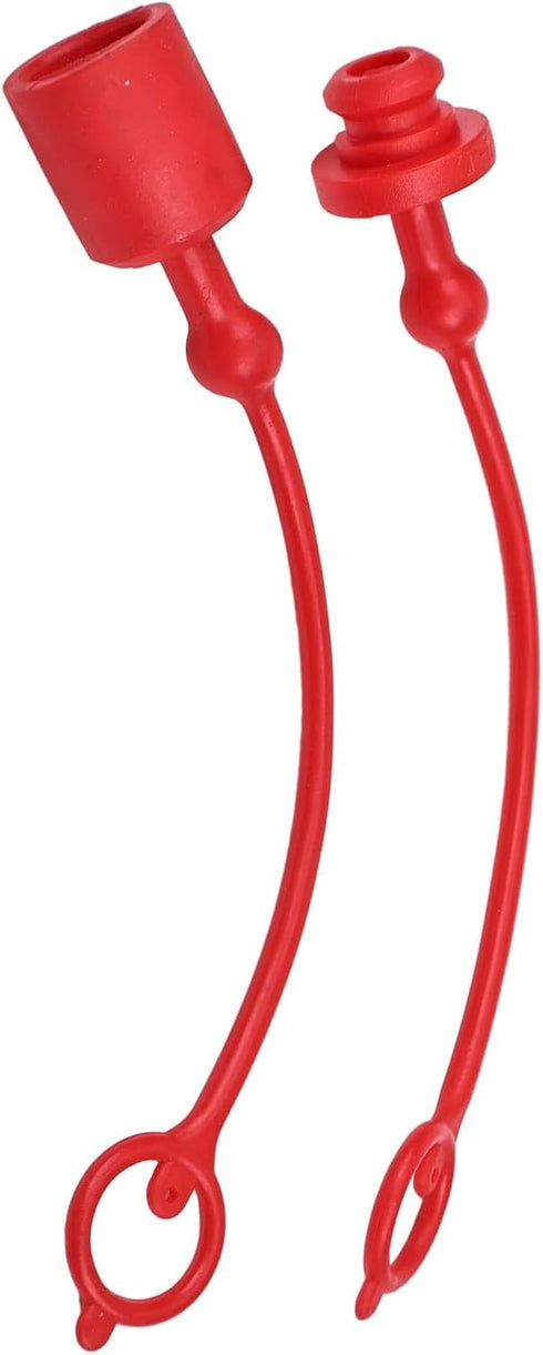 1/4'' ISO-B 5675 7241 AG Hydraulic Coupler Male Female Dust Cap and Plug Cover Kit Compatible with AG style Hydraulic Quick Connect Coupling Red Cap Retention Ring Attached to Hose