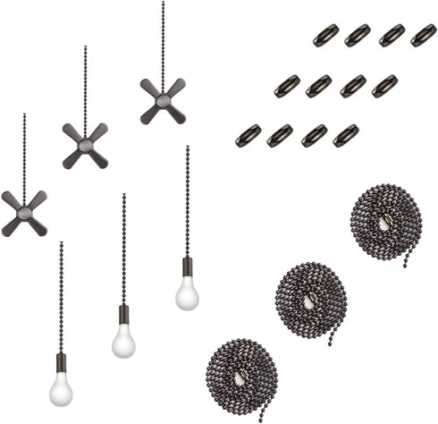 Ceiling Fan Pull Chain, Including 6Pcs Beaded Ball Fan Pull Chain Pendant,