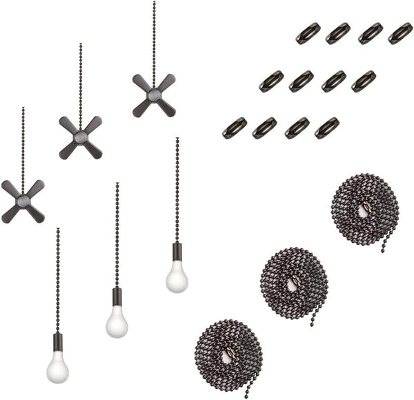 Ceiling Fan Pull Chain, Including 6Pcs Beaded Ball Fan Pull Chain Pendant,