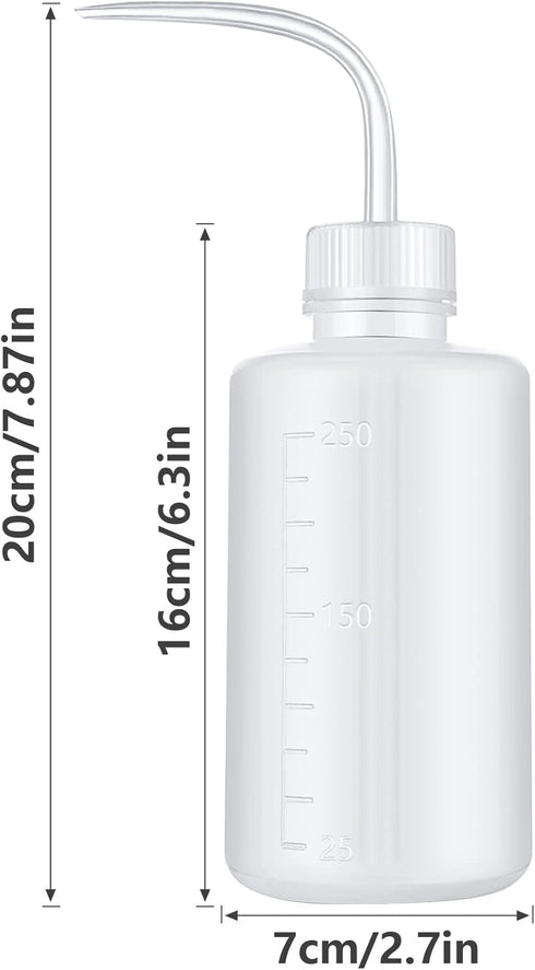 Wash Bottle 2pcs 250ml/8oz, Economy Plastic Squeeze Washing Cleaning Bottle for Medical Succulent Irrigation