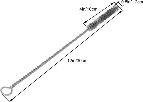 0.5" 12" 5pcs Utoolmart Wire Tube Brushes, Stainless Steel Spiral Power Bottle Brush, Long-Handle Bristle Pipe Cleaning