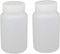 uxcell 2Pcs 250ml Plastic Wide Mouth Laboratory Reagent Bottle, Sample Sealing Bottle, White