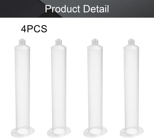 Utoolmart 55cc Air Distribution Tube, Adhesive Syringes Tube Sleeve, Transparent Plastic Syringe Dispensing, 4 Pcs