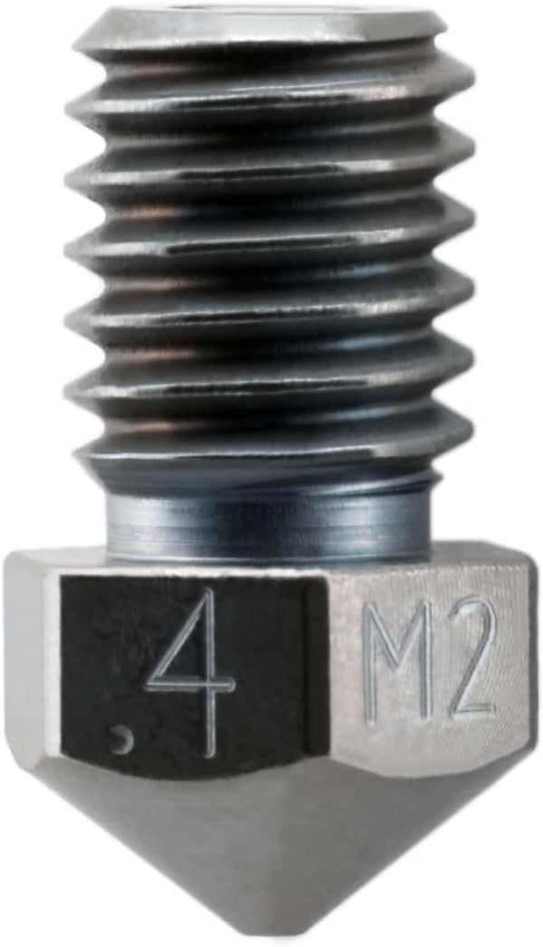Microswiss M2 Hardened High Speed Steel Nozzle, M6 Thread, 1.75mm Filament V6 (.4mm)