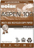 Boise 100 1 (8.5" 11"), 500 20 Lb, 92 ASPEN Multi-Use Printer & Copy Paper, Ream, White, Letter x Sheets Per Ream, Bri