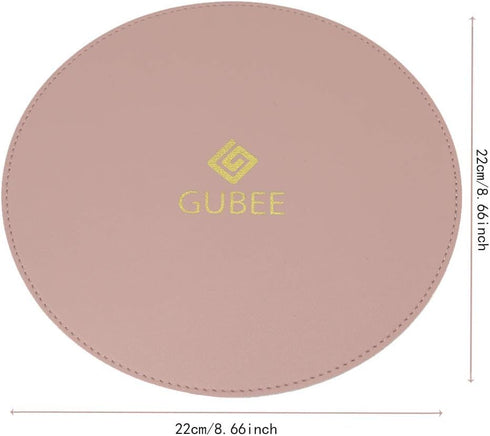 Round Mouse Pad 220x220x2mm, PU Leather Gaming Mouse Mat, Waterproof Non-Slip Smooth Design for Office, Home and Travel