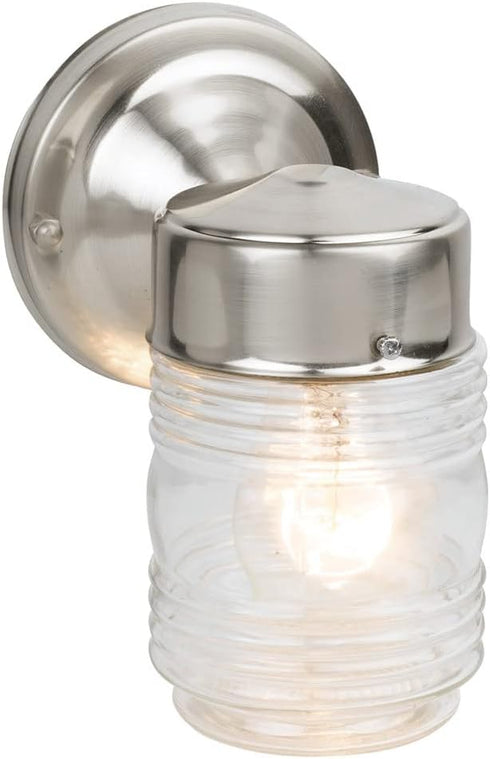 Design House 507806 Jelly Jar Classic 1-Light Indoor/Outdoor Wall Light with Clear