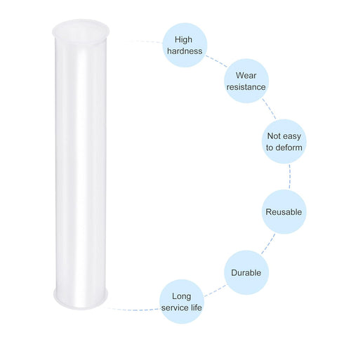 MECCANIXITY Clear Storage Tube, Small Plastic Round Tubing with Caps, Rigid Bottle Container 30x32x200mm for Item