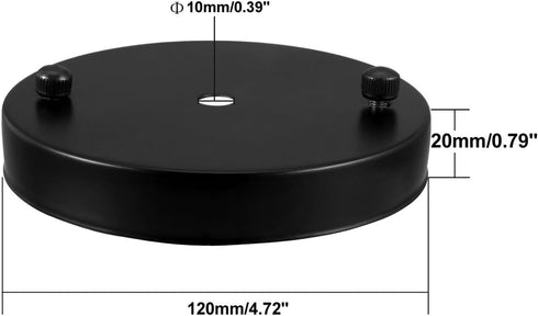 120mmx20mm 37mm uxcell Retro Ceiling Light Plate Pointed Base Chassis Disc Pendant Accessories Black with Screw