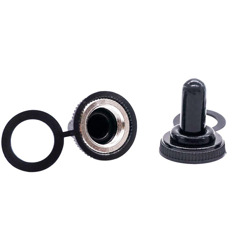 Taiss 3pcs Toggle Switch SPDT ON-Off-ON 3 Pin 3 Position Latching Switch with Waterproof Cover