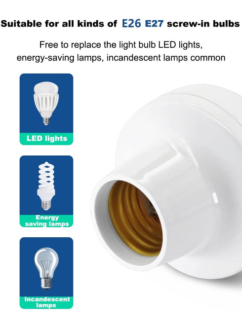 QIACHIP ZigBee Smart Light Socket Adapter E26 E27 Bulb Holder, Remote Control Compatible with Alexa Echo, Requires Hub