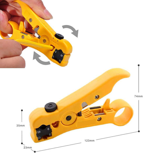 Universal Coaxial Cable Stripper Cutter Tool, 2 Pack for Flat/Round UTP Cat5 Cat6 Coax RG59/RG6/7/11