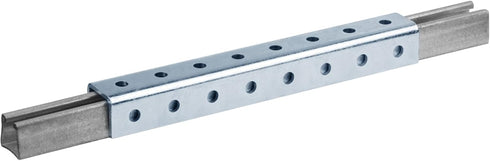 2 PCS 15-3/8" U Shaped Strut Connector Bracket, 6 Gauge Metal Joiner Support for 1/2" Bolt in 1-5/8" Channel, Steel