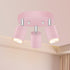 3 Light Track Lighting Fixtures Ceiling, Pink Round Directional Spotlight Fixtures, GU10