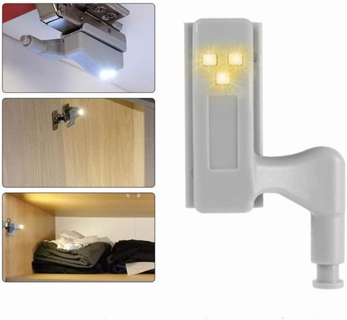10Pcs Closet Closet Zerodis Universal Cabinet Cupboard Wardrobe LED Hinge Sensor Light for Cupboard Wardrobe Kitchen
