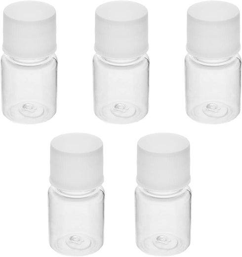 Othmro 10Pcs 5ml Plastic Bottles, Wide Mouth Laboratory Reagent Bottles for Sample Sealing Liquid Storage (Transparent)