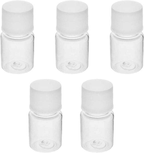 Othmro 10Pcs 5ml Plastic Bottles, Wide Mouth Laboratory Reagent Bottles for Sample Sealing Liquid Storage (Transparent)