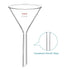 StonyLab 2-Pack Glass Heavy Wall Funnel, Borosilicate Glass Funnel, Short Stem 50mm Diameter