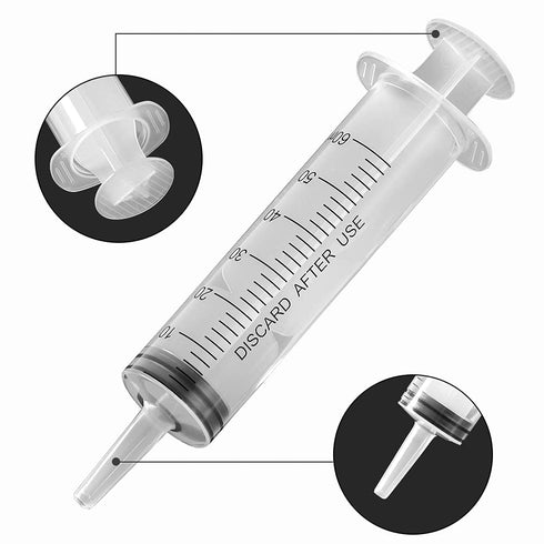 4 Pack 60ml Syringes with Cap, Sterile Syringe Individually Packaged for Labs, Liquid Measuring, Feeding Pets,Oil or Glue Applicator