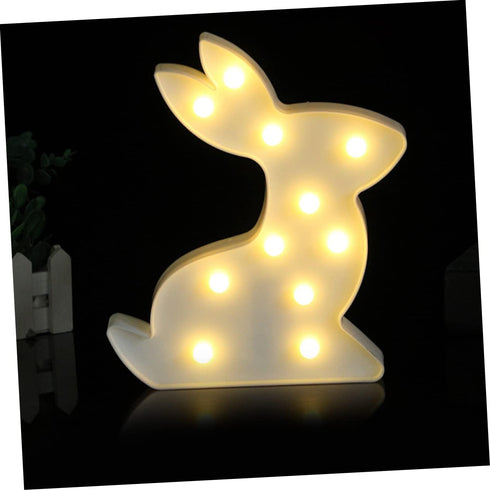 Rabbit Marquee Sign Easter Lights, Decorative Bunny Neon Night Light, LED Lighted Marquee Wall Sign for Bedroom, Cafe