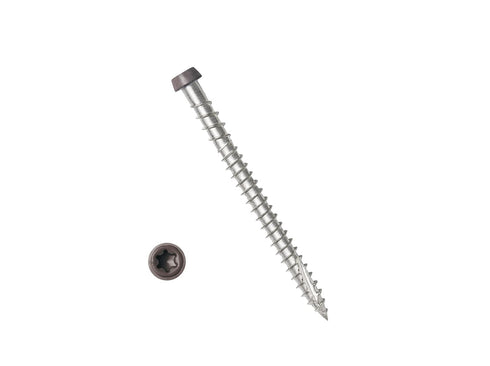 Composite Decking Wood Screw, 10x2-1/2", Star Drive Torx 20, Type 17 Slot Point, 1 Free Bit Included