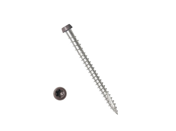 Composite Decking Wood Screw, 10x2-1/2", Star Drive Torx 20, Type 17 Slot Point, 1 Free Bit Included