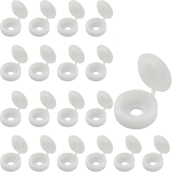 Zorveiio 100 Pcs Hinged Screw Cover Caps Plastic Shutter Caps Small Snap Covers,