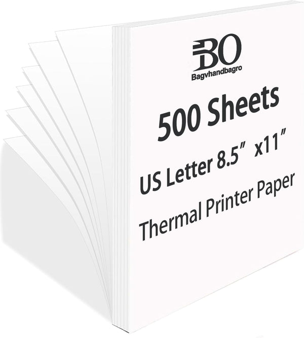 500 Sheets Single Thermal Paper 8.5 x 11 Inches US Letter Size