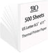 500 Sheets Single Thermal Paper 8.5 x 11 Inches US Letter Size