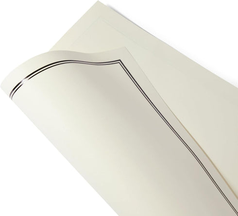 Set 48-Pack) Premium Stationery Paper with Envelopes (Ecru and Black