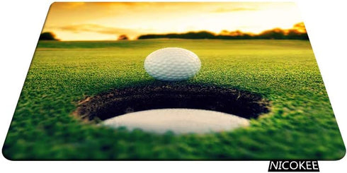 Golf Rectangle Gaming Mousepad - Cool Golf Ball Hole Sport Mouse Pad for Computer Desk, 9.5 X 7.9 Inch