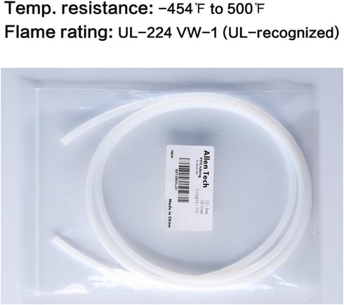 PTFE Teflon Tubing 5ft, 2mm ID X 4mm OD for 1.75 Filament Bowden 3D Printer, Allen Tech
