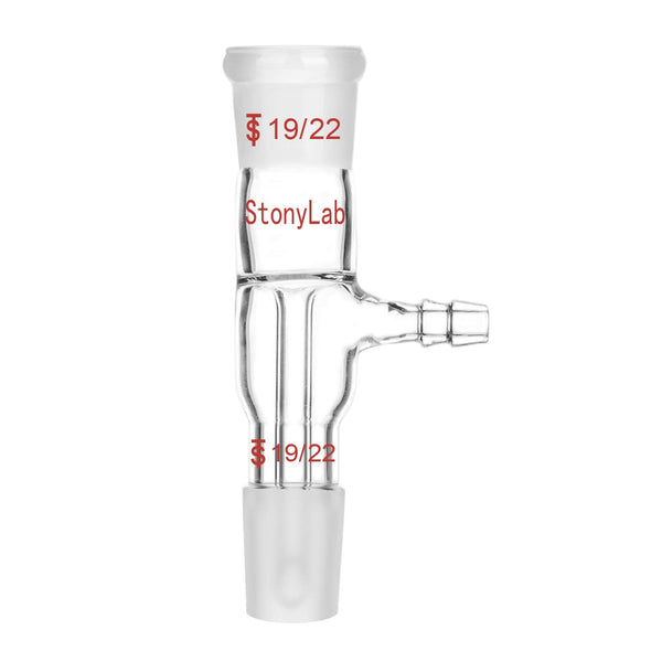 StonyLab Glass Vacuum Take Off Adapter, Straight, Short Stem with 19/22 Joints