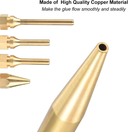 5Pcs Glue Gun Copper Nozzle Set, Interchangeable Nozzles for Hot Melting Glue Gun Accessories
