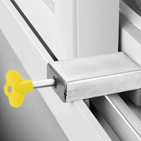 WANLIAN 1PCS Adjustable Door Window Lock Stopper, Thick Sliding Safety Anti-Theft Lock for Children, Plastic Steel