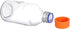 4 Pieces 1000 mL Graduated Round Glass Bottles with GL45 Orange Polypropylene Screw Cap for Media/Storage