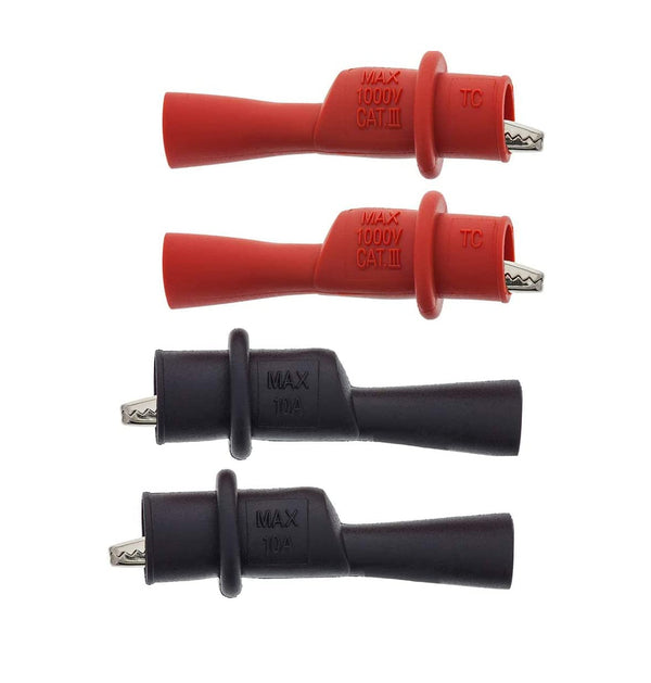Replacement Push-on Alligator Clips for Multimeter Test Lead, 4 Pcs