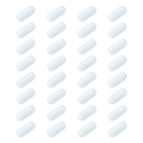 MECCANIXITY Magnetic Stirrer Mixer Stir Bar Rod, 15mm/0.59" PTFE Coating Magnet White for Laboratory 32Pcs
