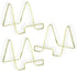 Wire Easel Display Stand 4" H - Twisted Brass Finish Metal, Pack of 3
